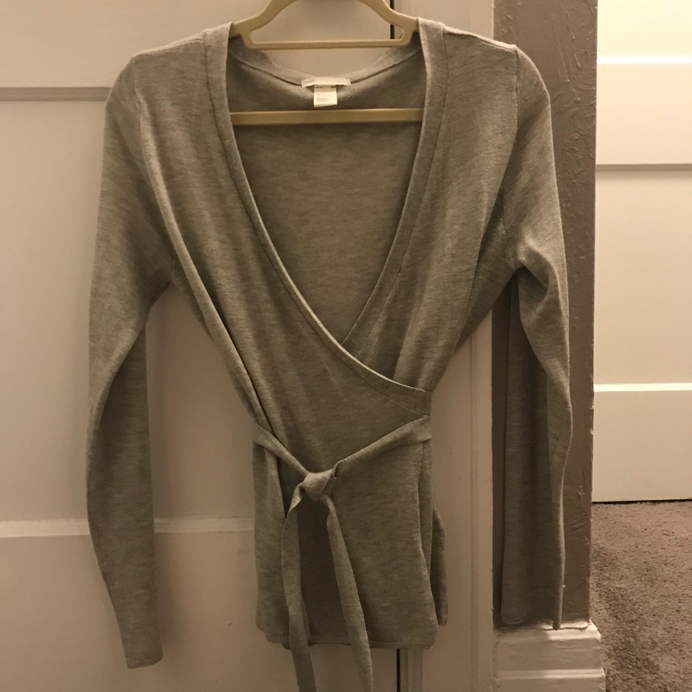 Gray Wrap Sweater